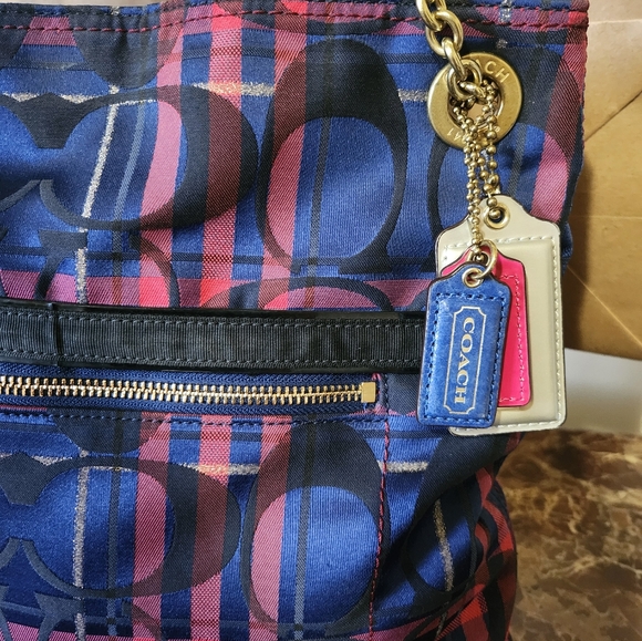 Coach Poppy Blue and Pink 2way Bag EUC - Picture 16 of 16